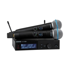 Shure SLXD24D+E/B58-G65 - divu digitālo bezvadu sistēma ar diviem raidītājiem/rokas mikrofoniem (470 - 606 MHz)