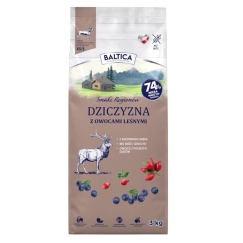 BALTICA Reģionu garšas Stirnu gaļa ar meža ogām Mazām šķirnēm - sausais suņu ēdiens - 3kg