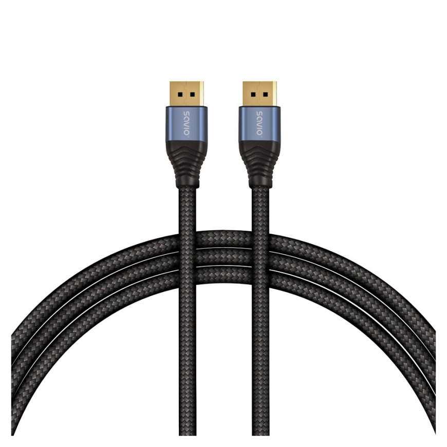 Savio CL-210 DisplayPort kaabel 2 m Musta