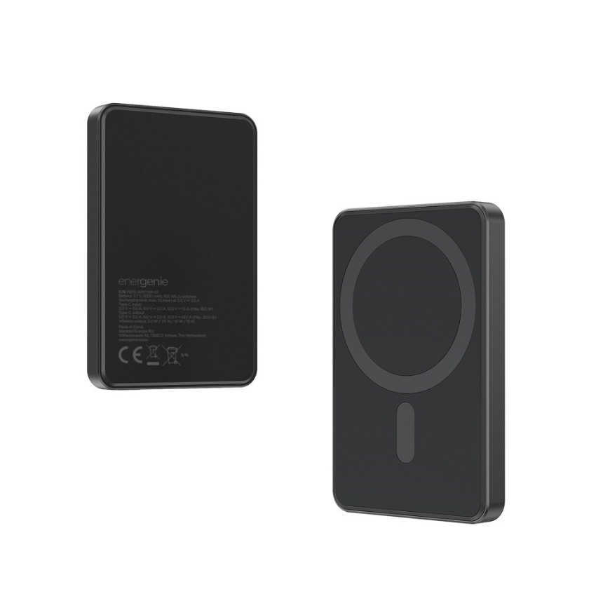 Gembird PB05-WPC15M-01 Magnetic wireless power bank 15 W, 5000 mAh, black – 3
