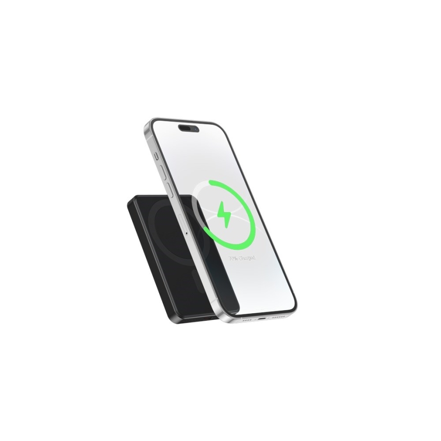 Gembird PB05-WPC15M-01 Magnetic wireless power bank 15 W, 5000 mAh, black – 5