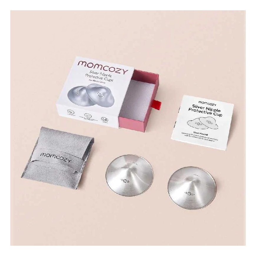 MOMCOZY 999 SILVER NIPPLE SHIELDS 45 MM 2 PCS, STANDARD SIZE – 4