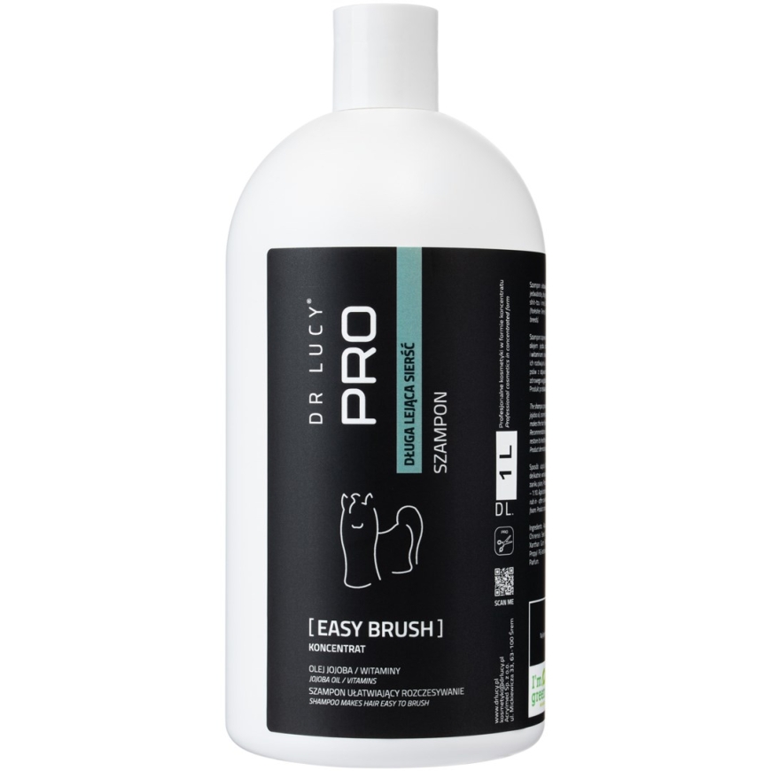 DR LUCY - PRO EASY BRUSH 1L - SHAMPOO PITKÄN, VIHMAISEN TURKIN HARJAAMISEN HELPOTTAMISEKSI