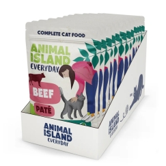 ANIMAL ISLAND Pate Jautiena - šlapias kačių maistas - 12x100g