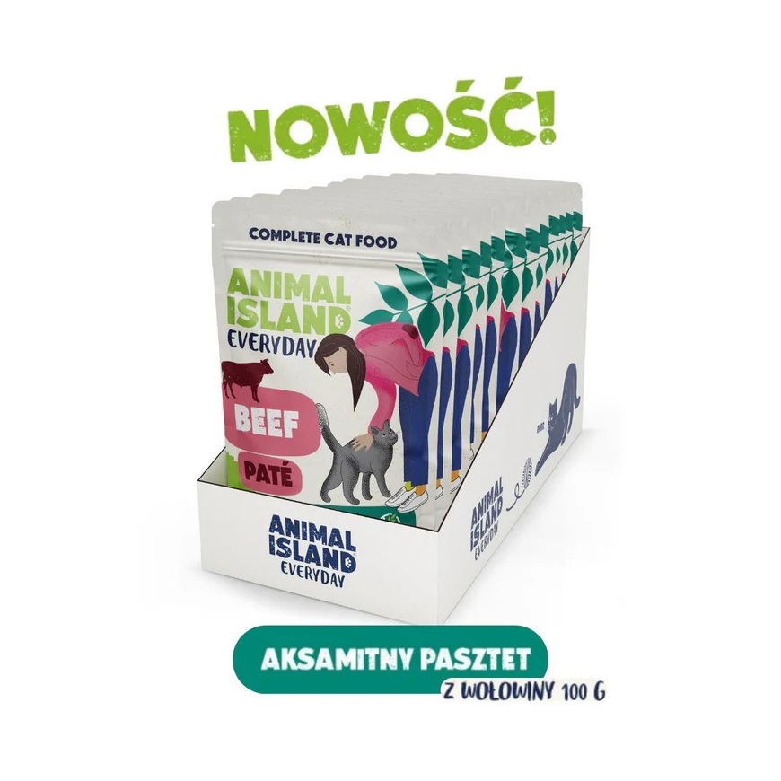 ANIMAL ISLAND Pate Jautiena - šlapias kačių maistas - 12x100g – 2
