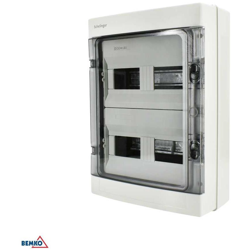 Bemko Hermetiline pinnapealne elektrijaotuskast IP65, klemmid 24N+24PE, 2x12P – 2
