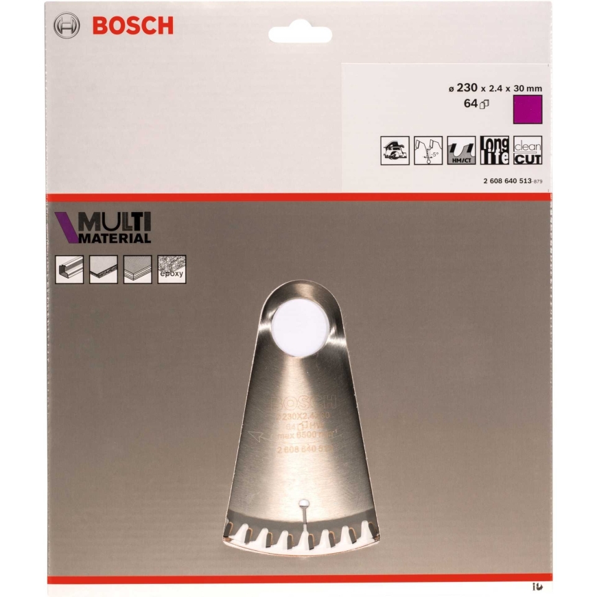 Italeri Bosch circular saw blade Multi Material, 230mm, 64Z (bore 30mm,