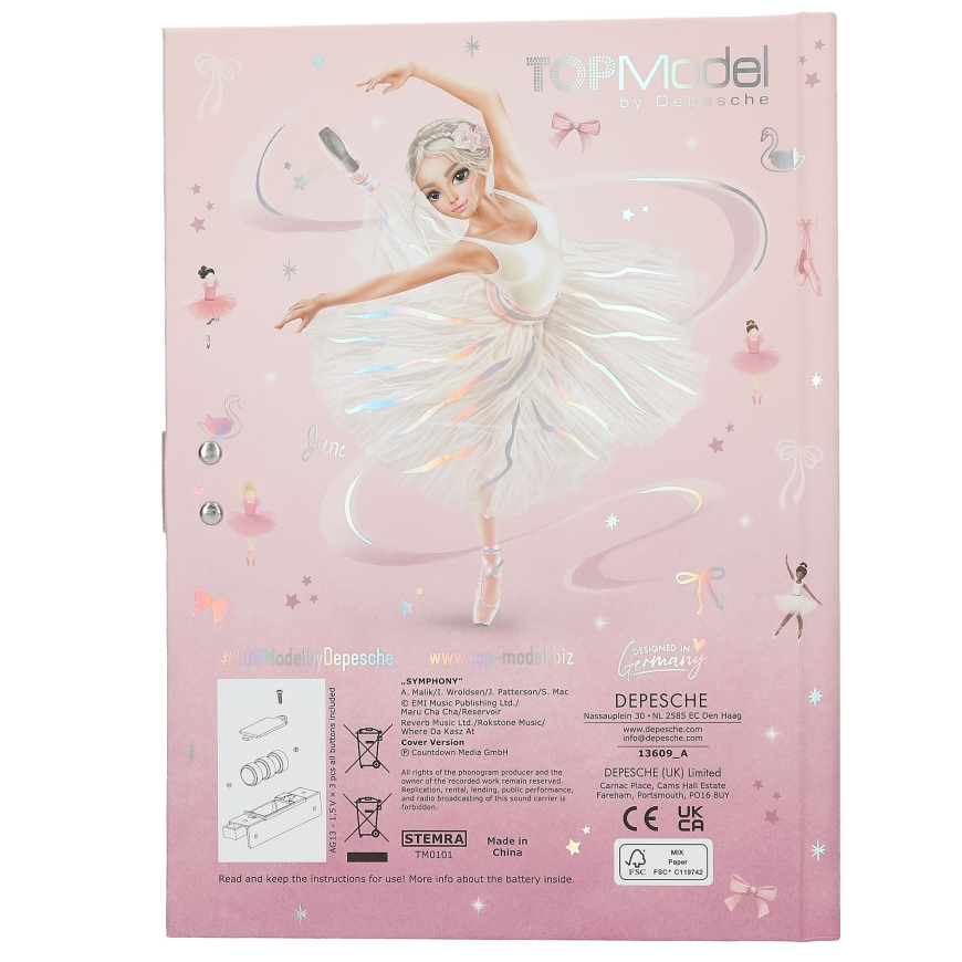TOPModel koodillinen & soiva päiväkirja BALLET – 5