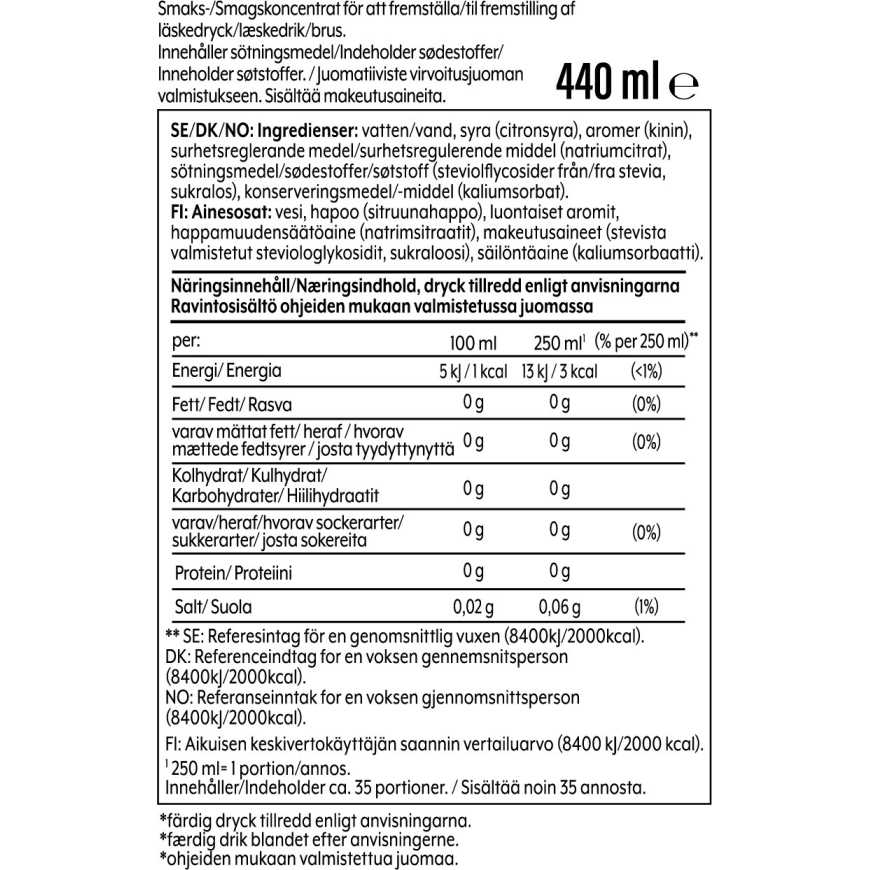 SodaStream Tonic No Sugar 440 ml - gazuotas gėrimas koncentratas – 2