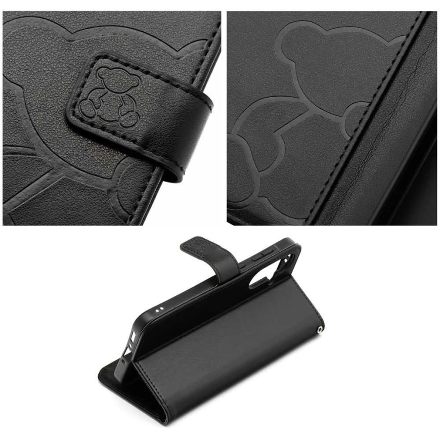 Oem MEZZO raamatu kate Samsung Galaxy A26 5G teddy bear musta värvi – 3