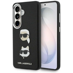 Karl Lagerfeld Saffiano Double Heads Metal Case for Samsung Galaxy S26 Plus in Black