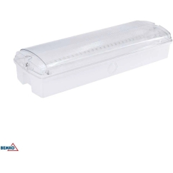 Luxmena 3,5W LED virsmas uzstādāms evakuācijas gaismeklis GALER, balts, 6500K, IP65, 3h darbība autonomajā režīmā, ar ikonām kom