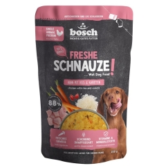 BOSCH Freshe Schnauze с курицей, рисом и морковью моно – влажный корм для собак – 250 г