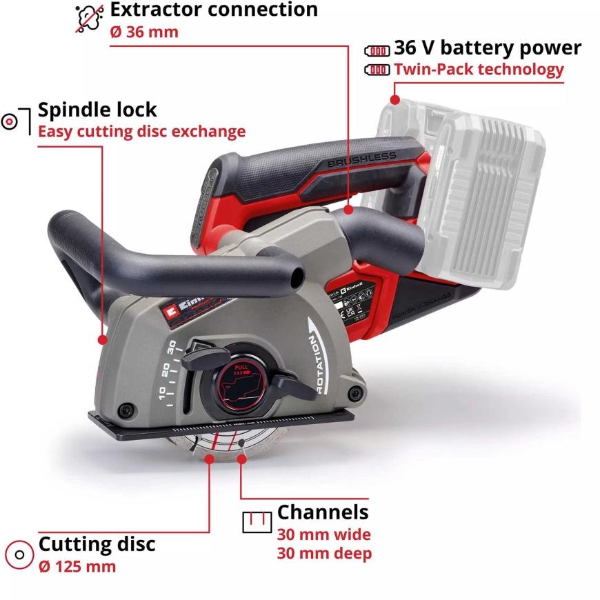 Einhell Wall Chaser TP-MA 36/30 Li BL-Solo, 36 V – 3