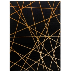 Paklājs 140 × 190 cm, melnā un zelta krāsā MOSSE ARTDECO