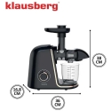Slow Juicer for Fruits and Vegetables, Horizontal, Black with Rose Gold Accents, 150 W, Klausberg, kb-7867 Slow Juicer for Fruits and Vegetables, Horizontal, Black with Rose Gold Accents, 150 W, Klausberg, kb-7867