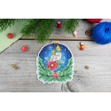 Beldizart Kryželiu siuvinėjimo rinkinys "Naujametinis rutulys su meškėnu" 10x9 cm SR-1161 Beldizart Kryželiu siuvinėjimo rinkinys "Naujametinis rutulys su meškėnu" 10x9 cm SR-1161
