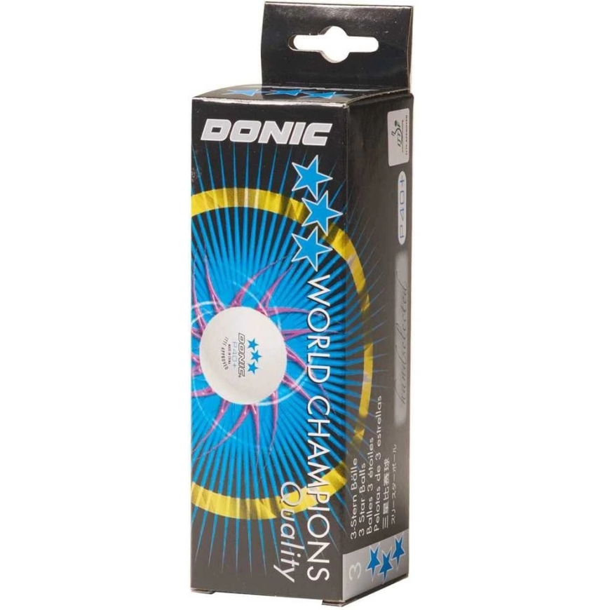 DONIC P40+ Table Tennis Balls 3 Star ITTF 3pcs White