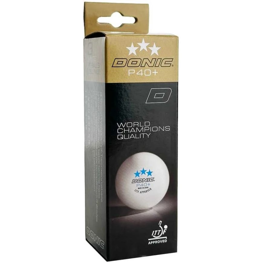 DONIC P40+ Table Tennis Balls 3 Star ITTF 3pcs White – 3
