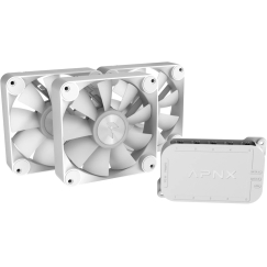 APNX FP1-R PWM ventilaator, vastupidised labad, PWM, ARGB – 3 tk pakendis, Valge