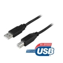 Deltaco USB 2.0 kabelis Type A/B vīriešu 3m (USB-230S) melns