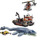 LEGO Jurassic World 77983 Mosasaurus dino puolauna prie laivo. LEGO Jurassic World 77983 Mosasaurus dino puolauna prie laivo.