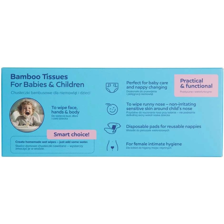 CANPOL BABIES bambukinės sausos servetėlės kūdikiams ir vaikams, 100 vnt., 1/658 – 2