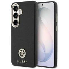 Guess „MagSafe“ -kotelo „Samsung Galaxy S26+“:lle, jossa on pyöreä musta zirkonia-kivi ja pyöreä logo