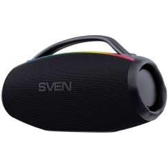 Kannettava kaiutin SVEN PS-399, musta, teho 50+2x25W (RMS), Auracast, Vedenkestävä (IPx5), TWS, Bluetooth, USB, litiumakku