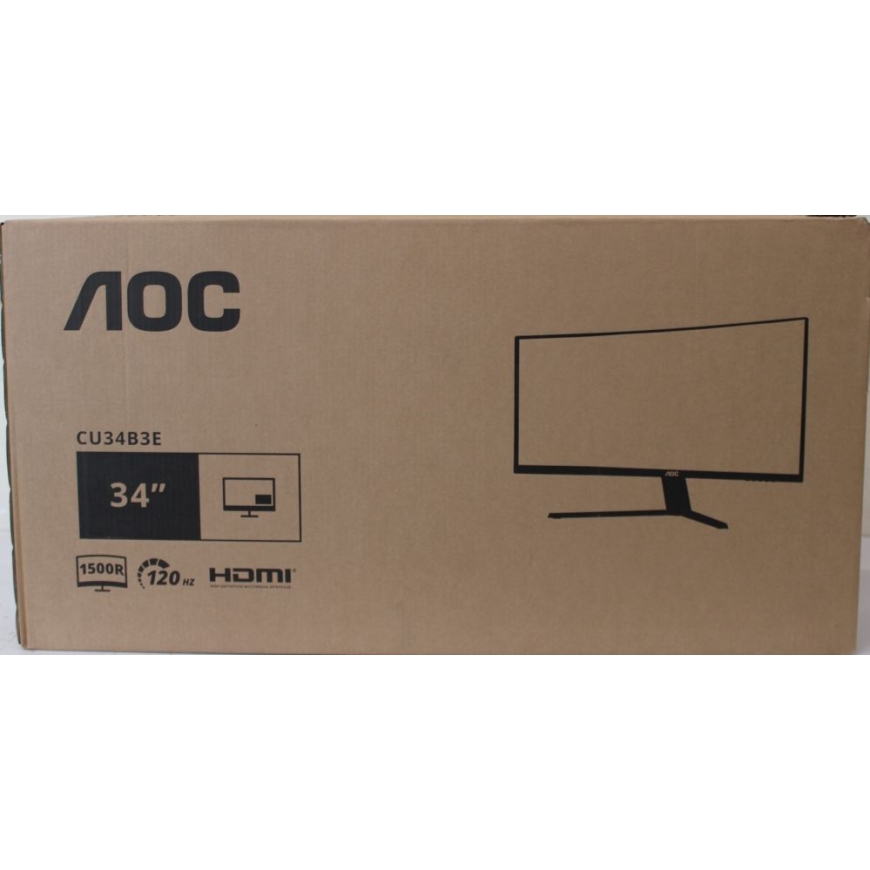 CU34B3E Kaareva 34" 3440x1440/21:9/300cd/m2/4ms HDMI, DisplayPort, USB, Audio out | Takuu 36 kuukautta | VAURIOITUNUT PAKKAUS