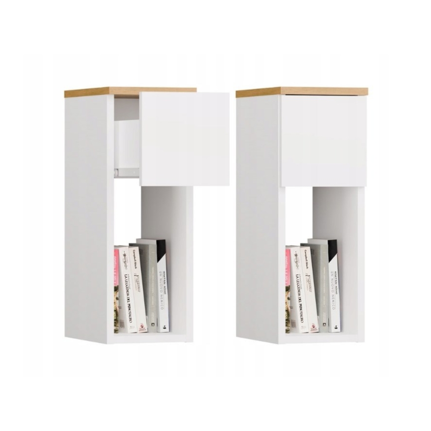 Тумбочка GALAX 20/1S WHITE/ARTISAN – 4