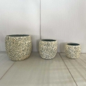 Home4You Flower Pot "SUNNY DAISY", D44.5 x H41 cm, white/gray Home4You Flower Pot "SUNNY DAISY", D44.5 x H41 cm, white/gray