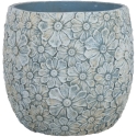 Home4You Gėlių vazonas „SUNNY DAISY“, D44,5 x H41 cm, baltas/pilkas