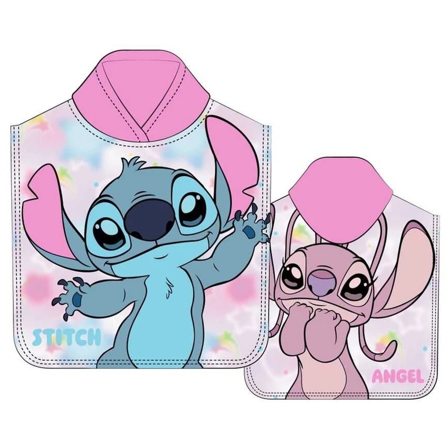 Disney Stitch & Angel microfleece poncho-pyyhe