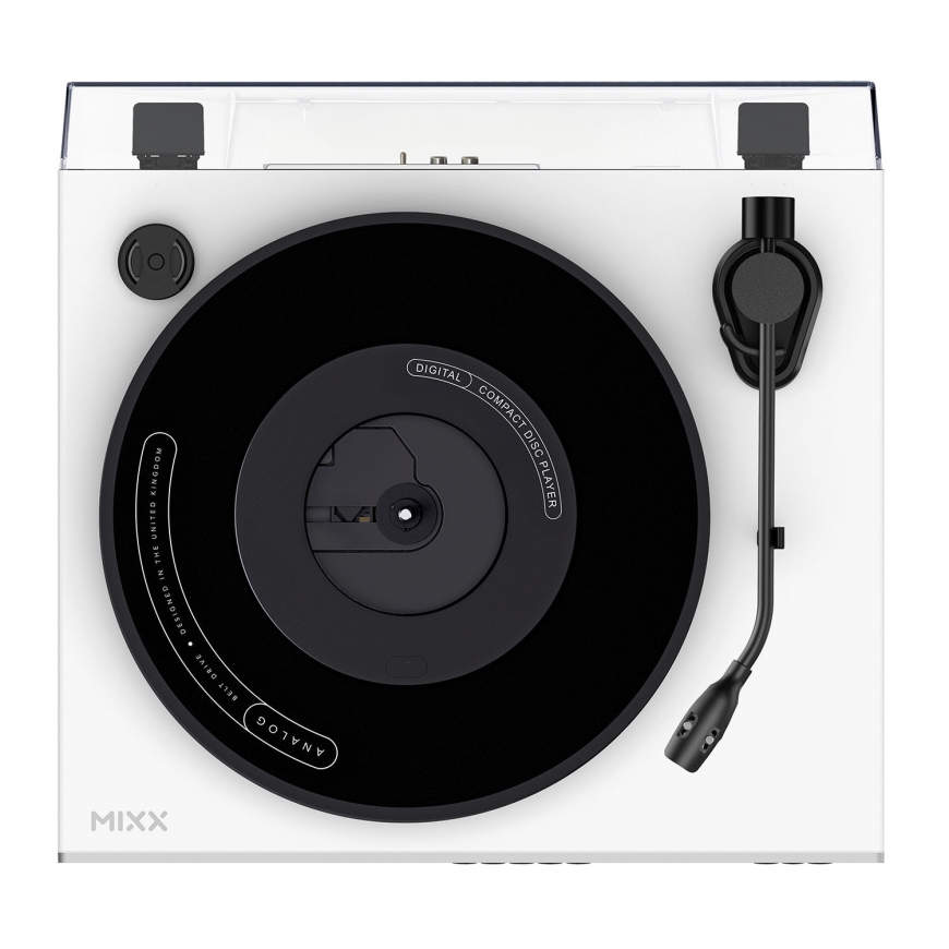 Mixx Analog Plus 2-in-1 vinila un CD atskaņotājs, balts – 2