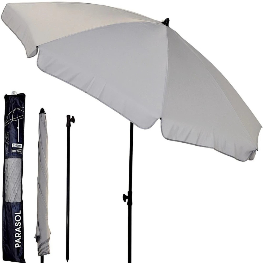 ProGarden Sodo sateenvarjo 185 cm harmaa – 4