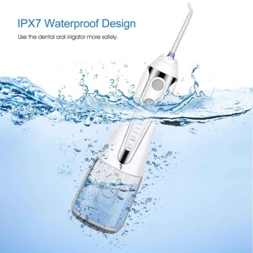 Riff HF2 IPX7 Vadu bezvadu irigatora 300 ml tvertne / 5 uzgaļi / 5 režīmi W – 2