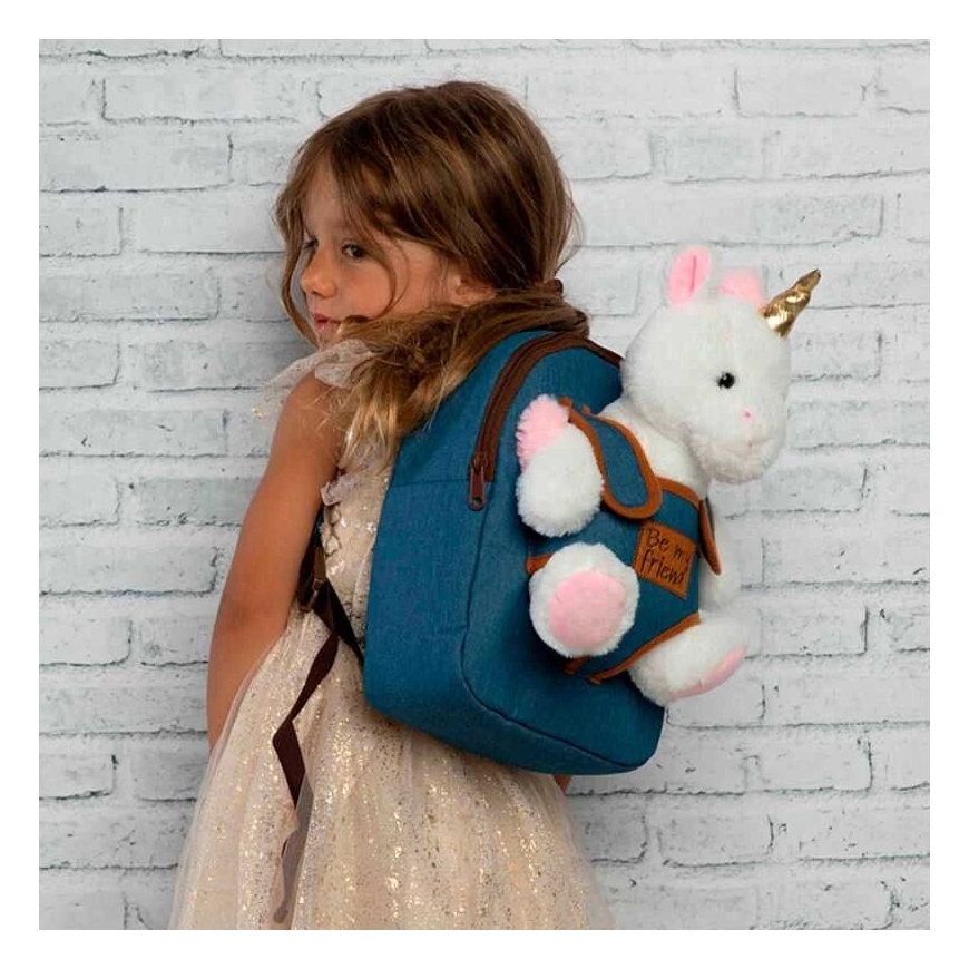 Perletti Tiara Unicorn backpack with plush toy 26cm
