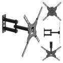 Maclean TV Mount / Bracket, max VESA 400x400, 32-55", up to 25 kg, black, tilt adjustment 0°–15° and swivel adjustment +90°–90°,