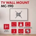 Maclean TV Mount / Bracket, max VESA 400x400, 32-55", up to 25 kg, black, tilt adjustment 0°–15° and swivel adjustment +90°–90°,