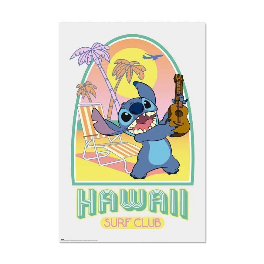 ERIK Disney Stitch Гавайи Клуб Серф плакат