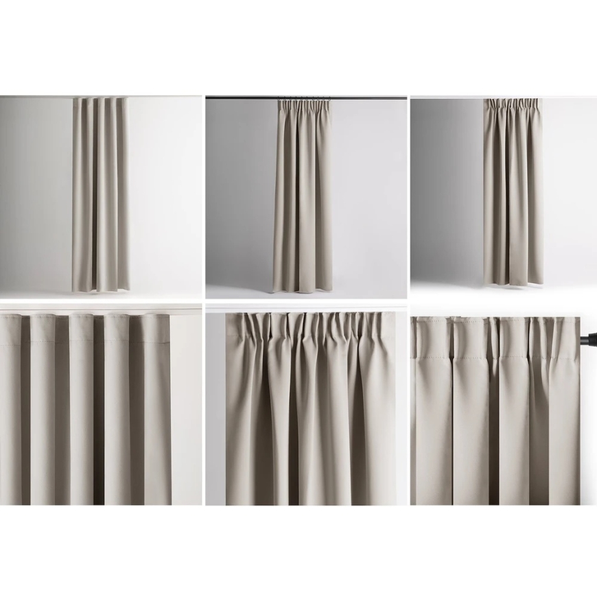 Sand-colored curtain with eyelets AmeliaHome 200 × 270 cm – 3