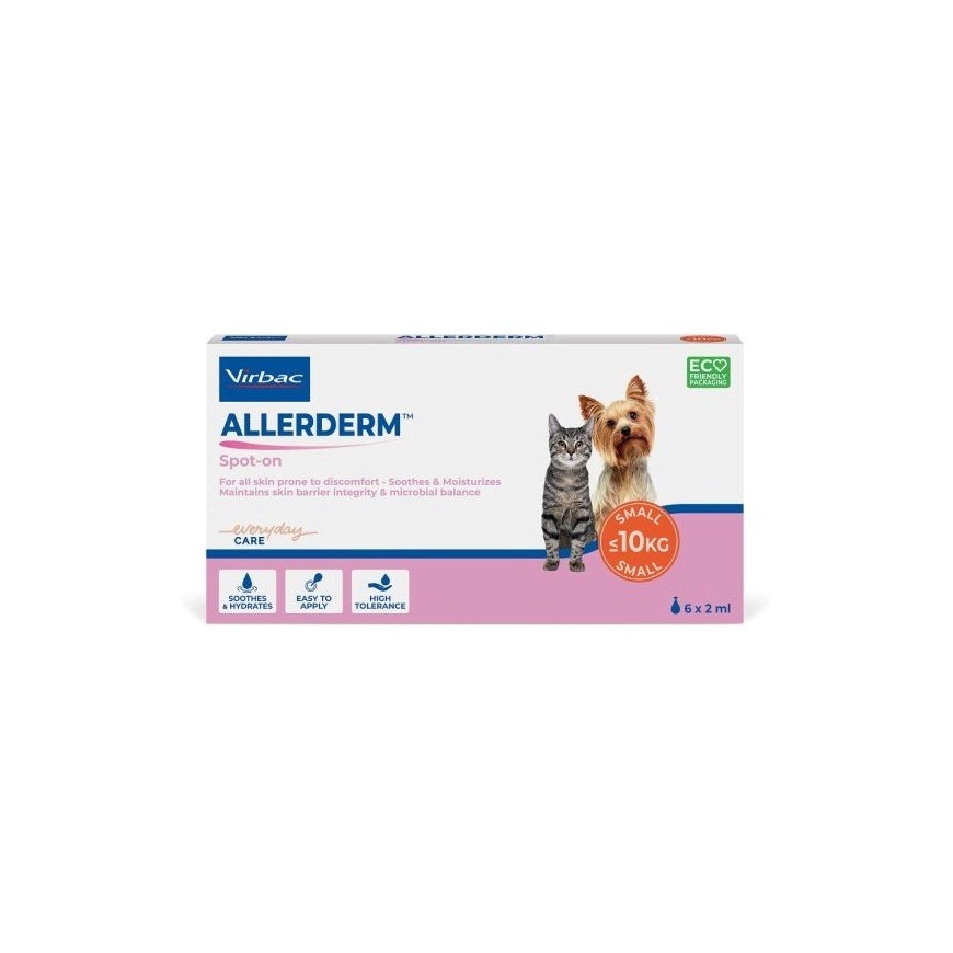 VIRBAC Allerderm Spot On - produkts suņiem un kaķiem - 6x2ml