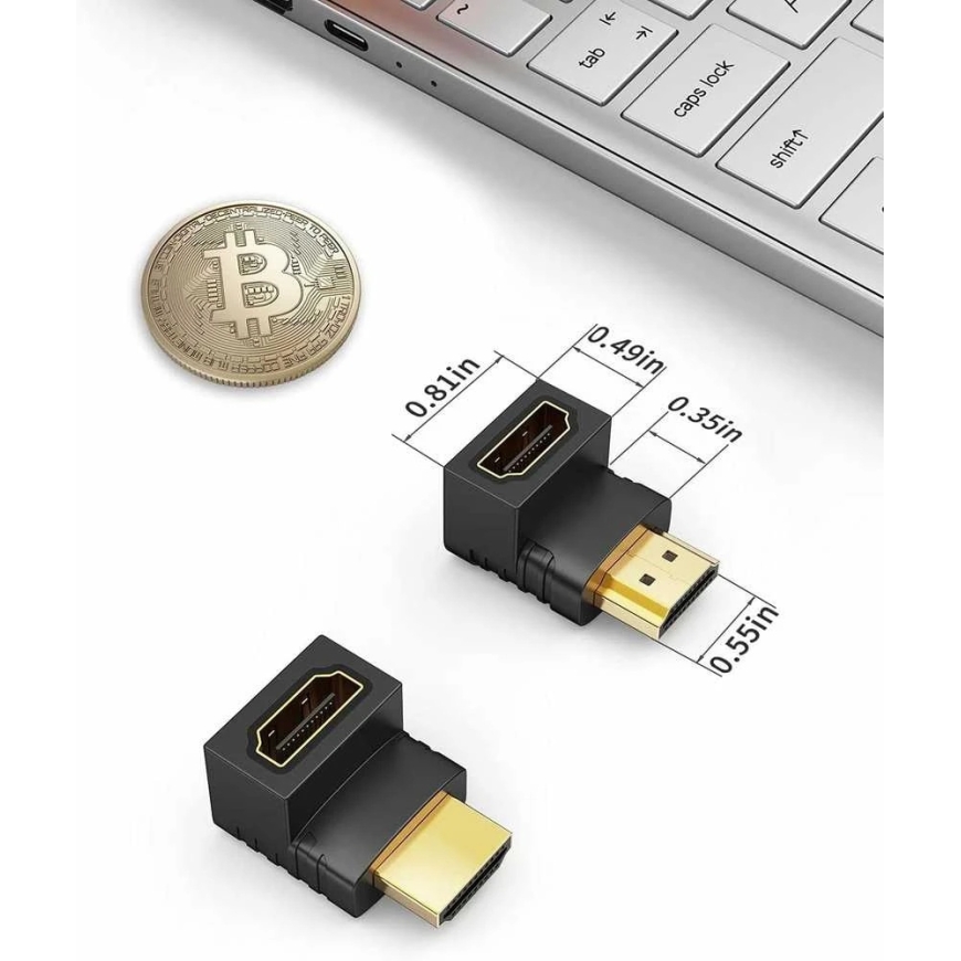 "PremiumCord" HDMI M/F adapter, 90° nurk, tagurpidi – 3
