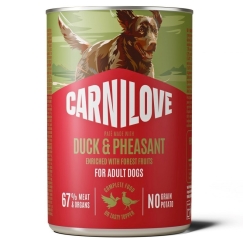 CARNILOVE Koer Duck&Pheasant - märg koera toit - 400g