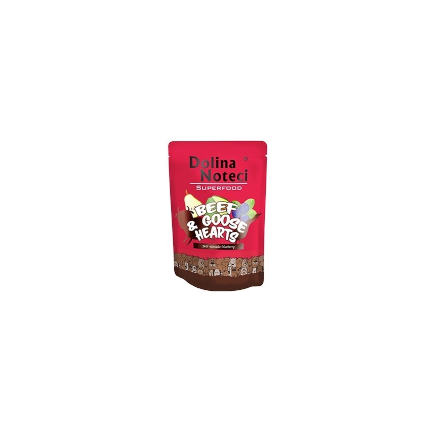 Dolina Noteci Superfood - jautiena ir žąsų širdys - šlapias šunų maistas - 300 g
