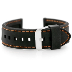 Pacific U20 rubber watch strap - black/orange 22mm
