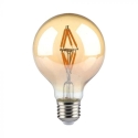 V-tac 4W LED filamenttipolttimo, E27, G80, amber-väri, 2200K V-tac 4W LED filamenttipolttimo, E27, G80, amber-väri, 2200K
