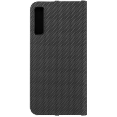 OEM LUNA Book Carbon -kotelo Samsung Galaxy A7 2018 musta