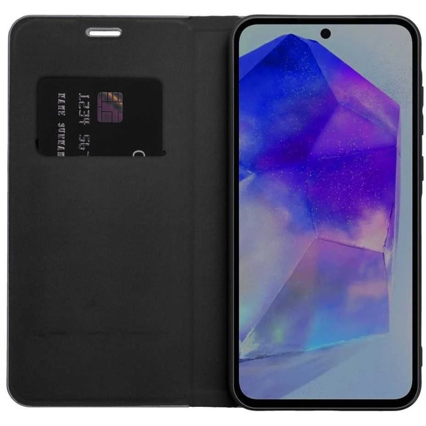 OEM LUNA Book Carbon iPhone Samsung Galaxy A7 2018 melns – 2